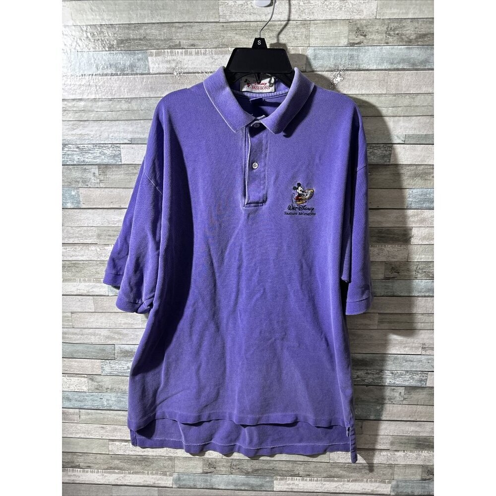 Men’s Disney Fashion Walt Disney Feature Animation Polo Short Purple Size Large